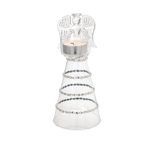 Ljushållare ängel i glas 17 cm