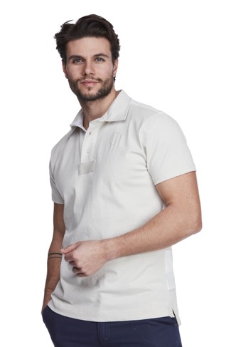 STRIPED BACK POLO