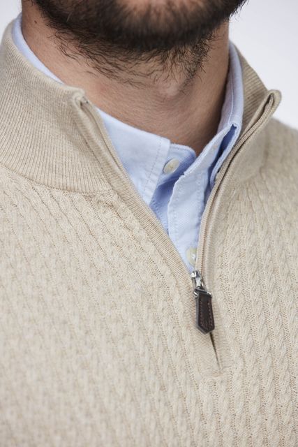 HALF ZIP MINI CABLE KNIT HALF ZIP MINI CABLE KNIT