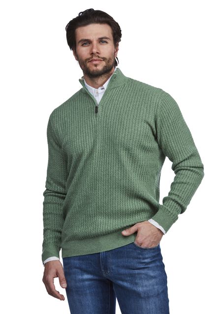 HALF ZIP MINI CABLE KNIT HALF ZIP MINI CABLE KNIT