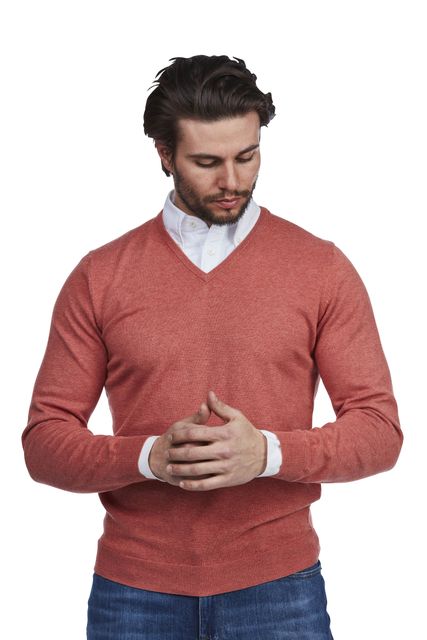 COTTON V-NECK KNIT