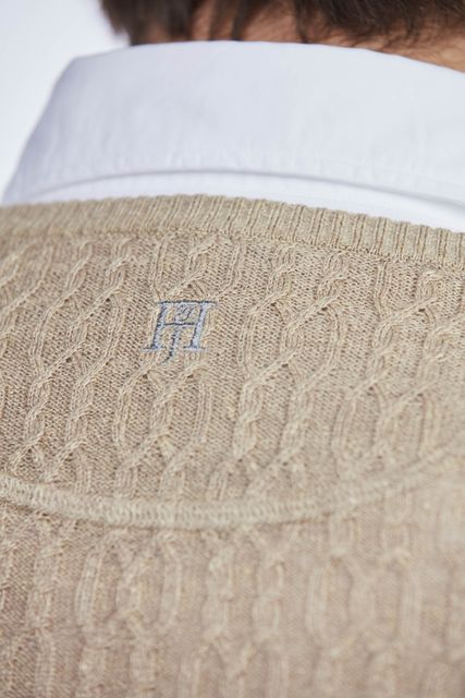 CREW NECK MERINO LINEN CABLE CREW NECK MERINO LINEN CABLE