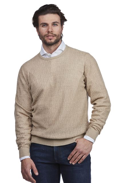 CREW NECK MERINO LINEN CABLE CREW NECK MERINO LINEN CABLE