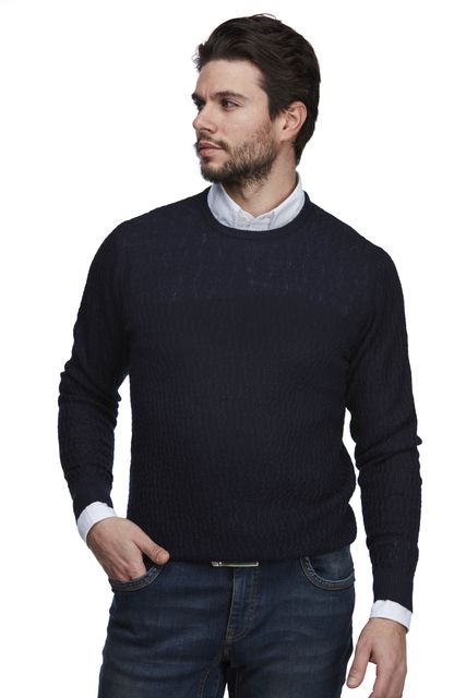 CREW NECK MERINO LINEN CABLE CREW NECK MERINO LINEN CABLE