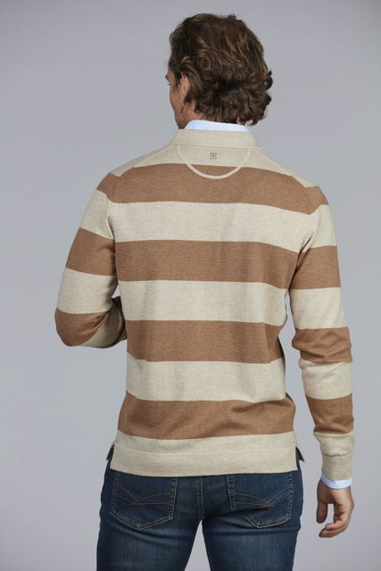 POLO COLLAR STRIPE KNIT