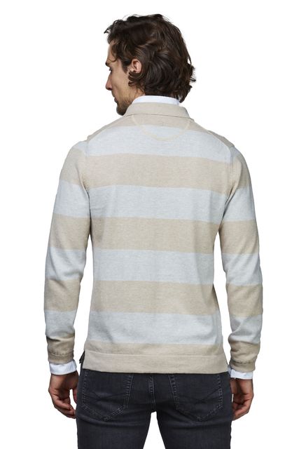 POLO COLLAR BLOCK STRIPE KNIT POLO COLLAR BLOCK STRIPE KNIT