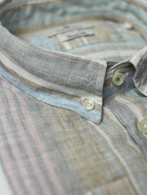 SHIRT BLUE STRIPE MELANGE SHIRT BLUE STRIPE MELANGE