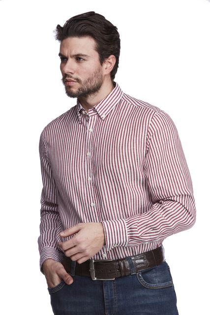 LINEN STRIPE SHIRT