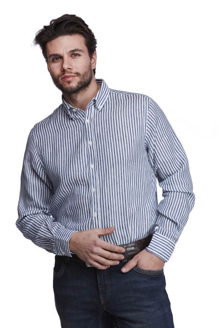 LINEN STRIPE SHIRT
