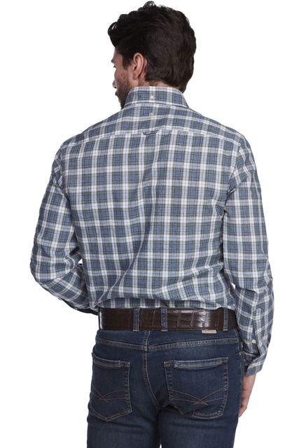 COTTON/LINEN CHECK SHIRT