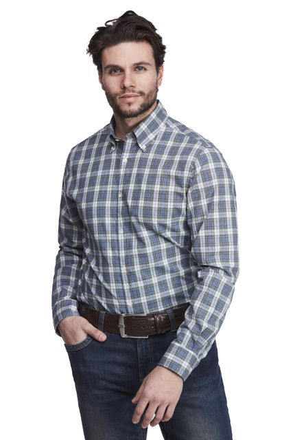 COTTON/LINEN CHECK SHIRT