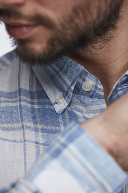 LINEN CHECK SHIRT