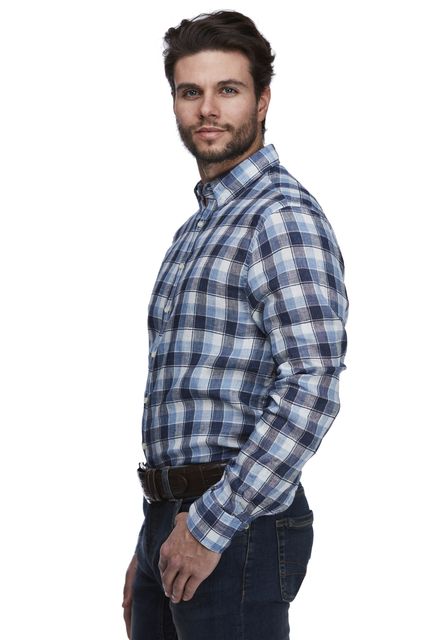 LINEN CHECK SHIRT
