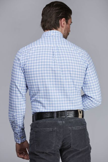 BLUE CHECK TWILL SHIRT