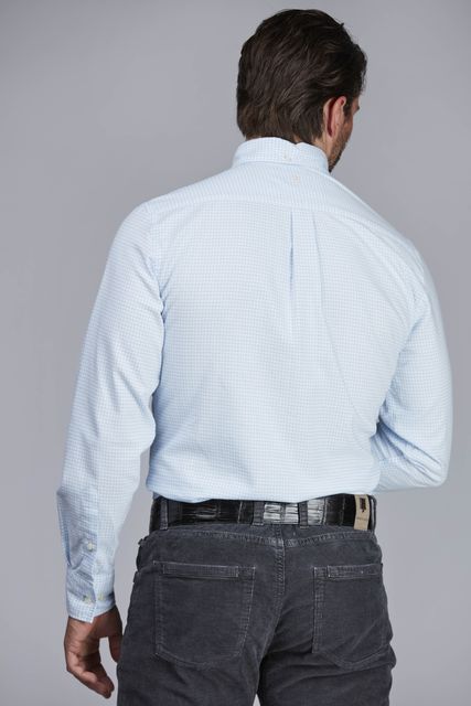BLUE CHECK TWILL SHIRT