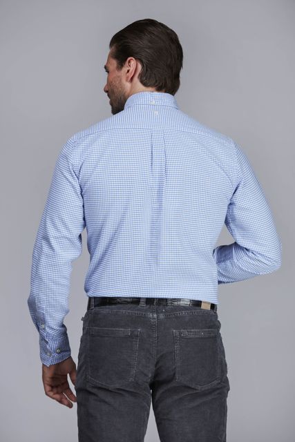 BLUE CHECK TWILL SHIRT