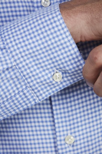 BLUE CHECK TWILL SHIRT