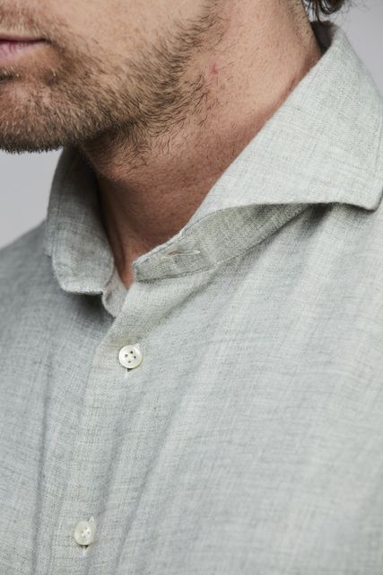 COTTON/WOOL MELANGE SHIRT COTTON/WOOL MELANGE SHIRT