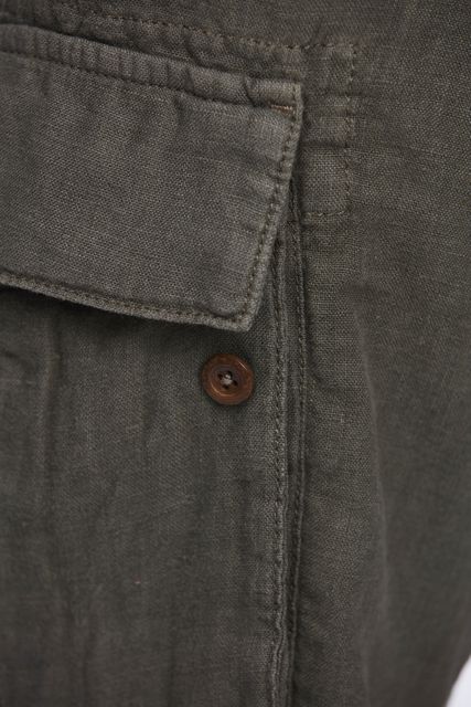 WASHED LINEN CARGO SHORTS