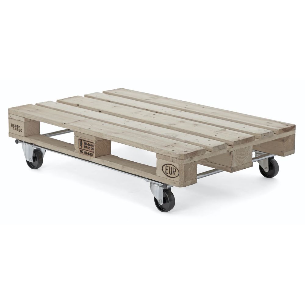 Pallet dolly with black swivel wheels Pallet dolly with black swivel wheels