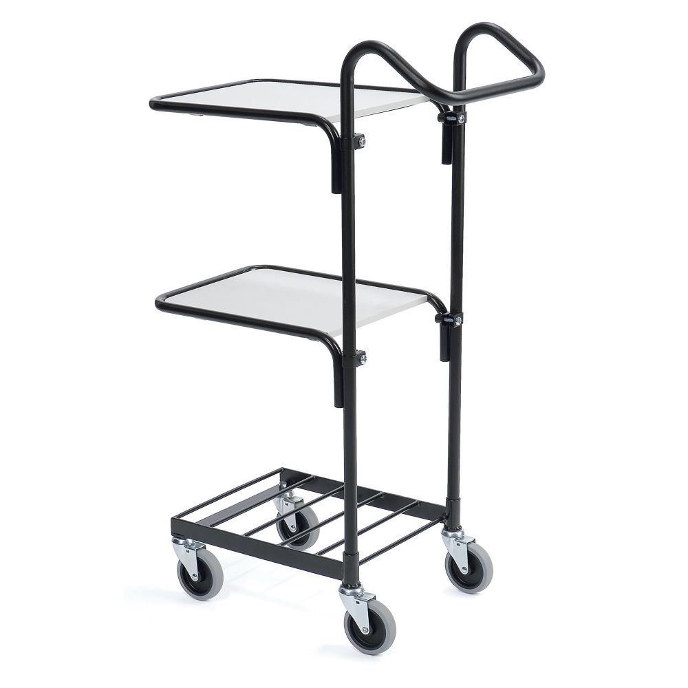 Black mini trolley with two shelves Black mini trolley with two shelves