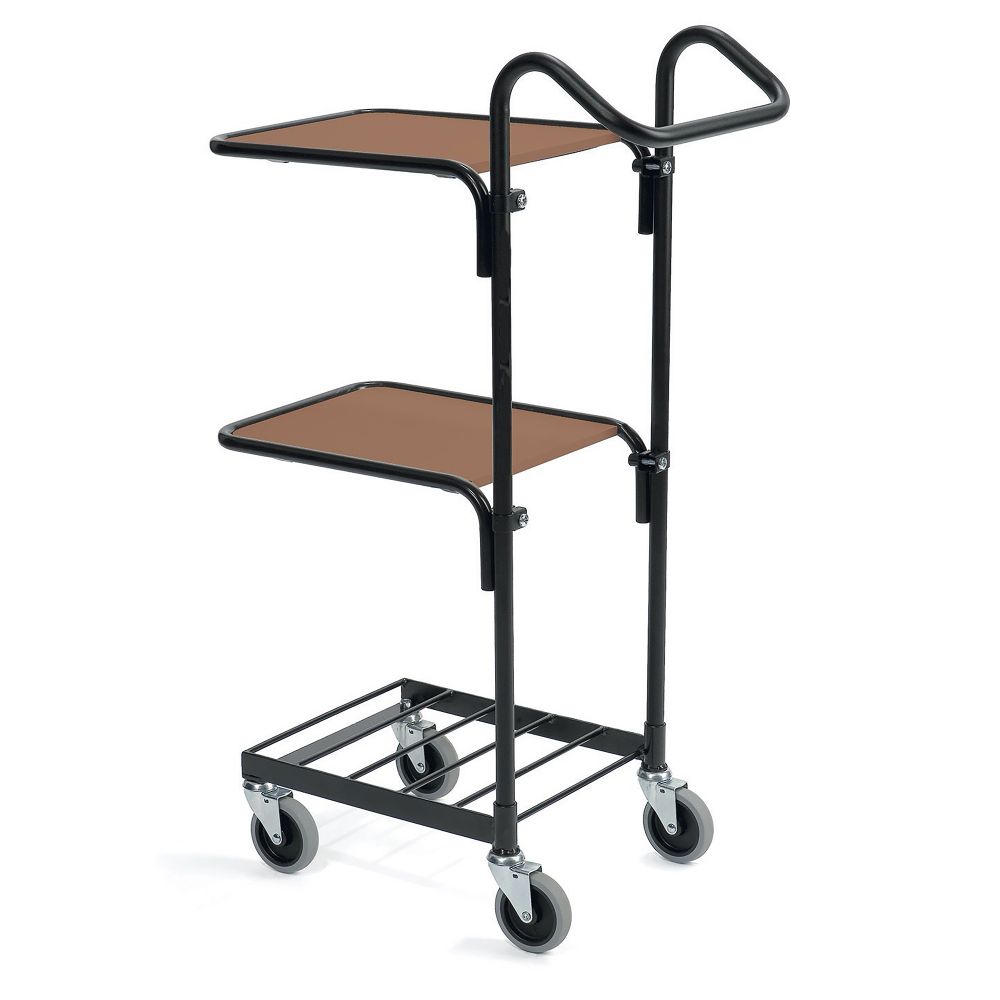 Black mini trolley with two shelves