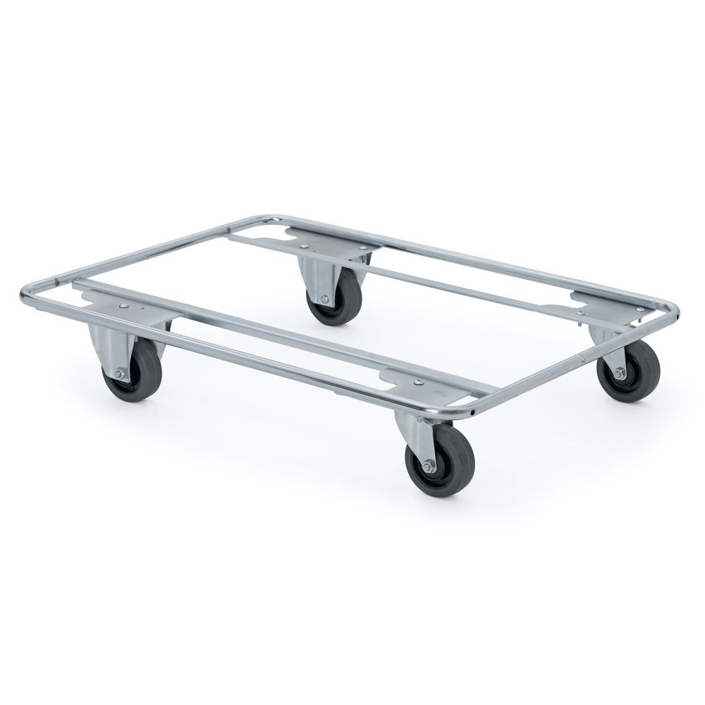 Steel tube dolly with two swivel and two fixed wheels