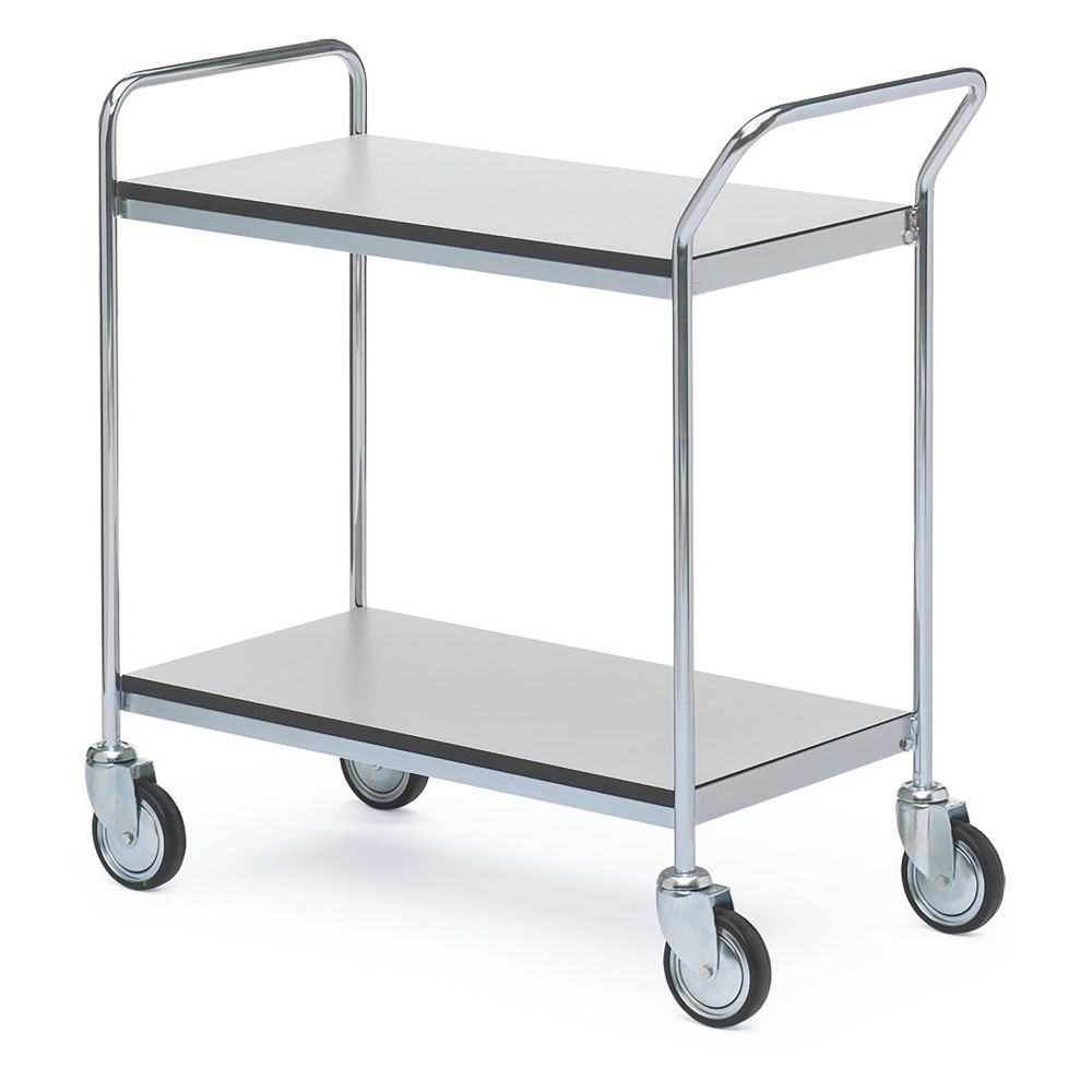 ESD table trolley with 1 handle + end 2 shelves