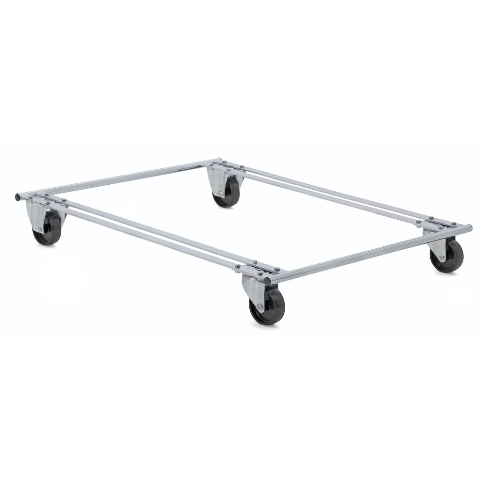 Pallet dolly with black wheels two swivel and two fixed Pallet dolly with black wheels two swivel and two fixed