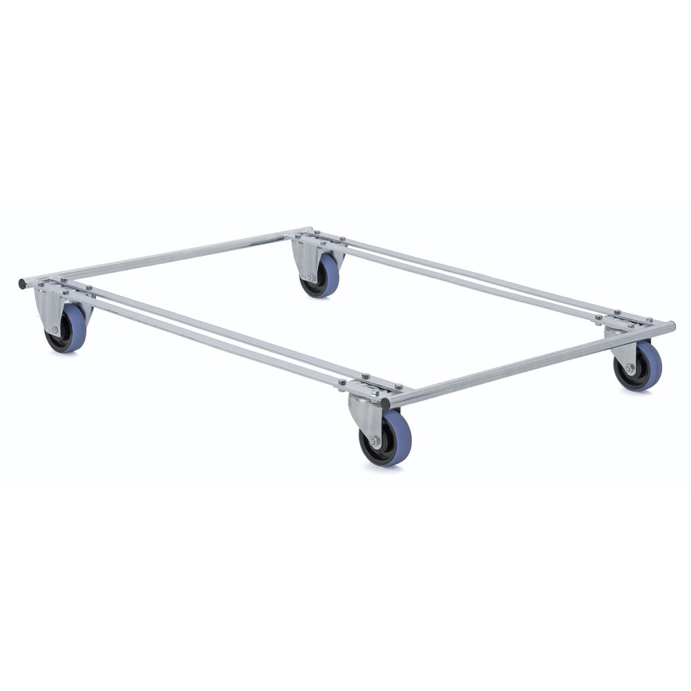 Pallet dolly with blue wheels two swivel two fixed Pallet dolly with blue wheels two swivel two fixed