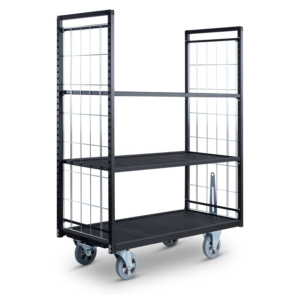 Shelf trolley 750 series, quick towing device, tow bar backw