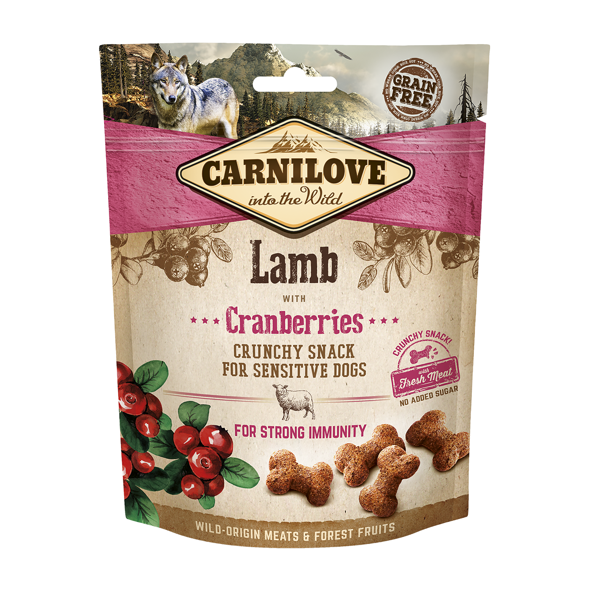 Carnilove Dog Crunchy Snack Lamm & Tranbär  