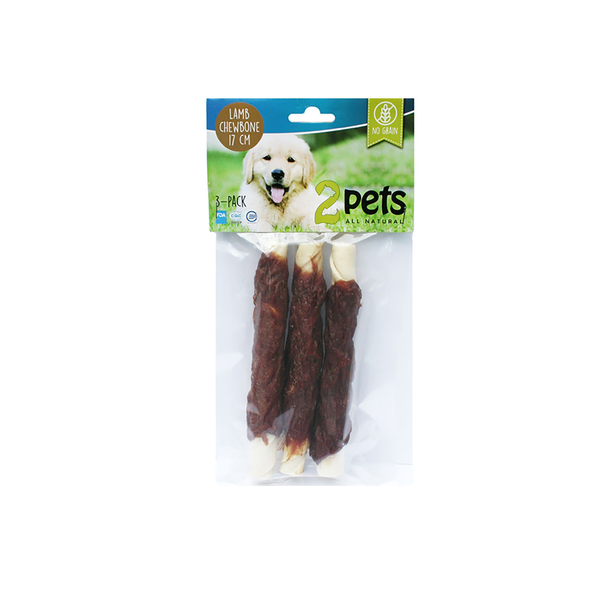 2Pets tuggpinne m lammkött 17cm 3-pack