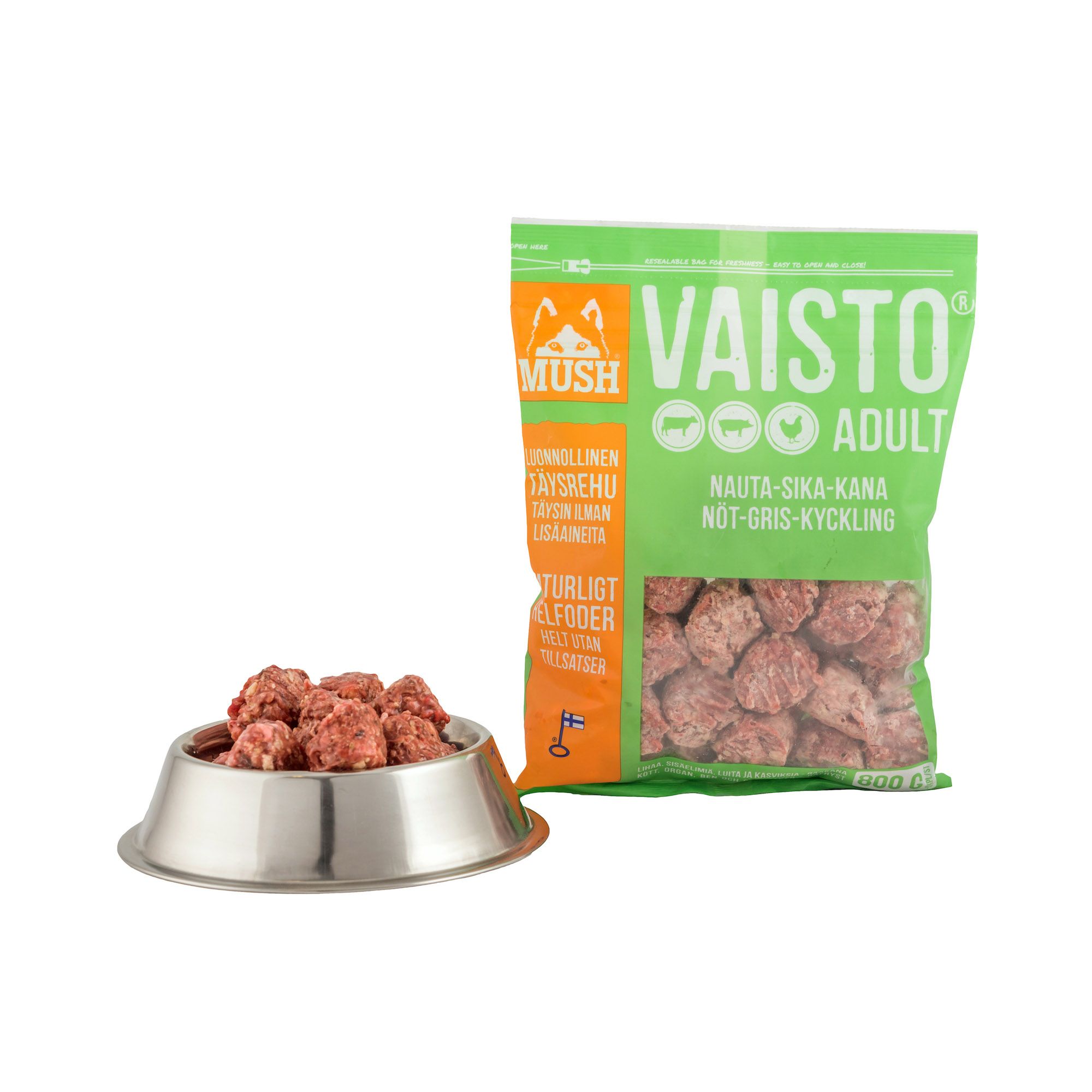 Mush Vaisto grön Nöt-gris-kyckling