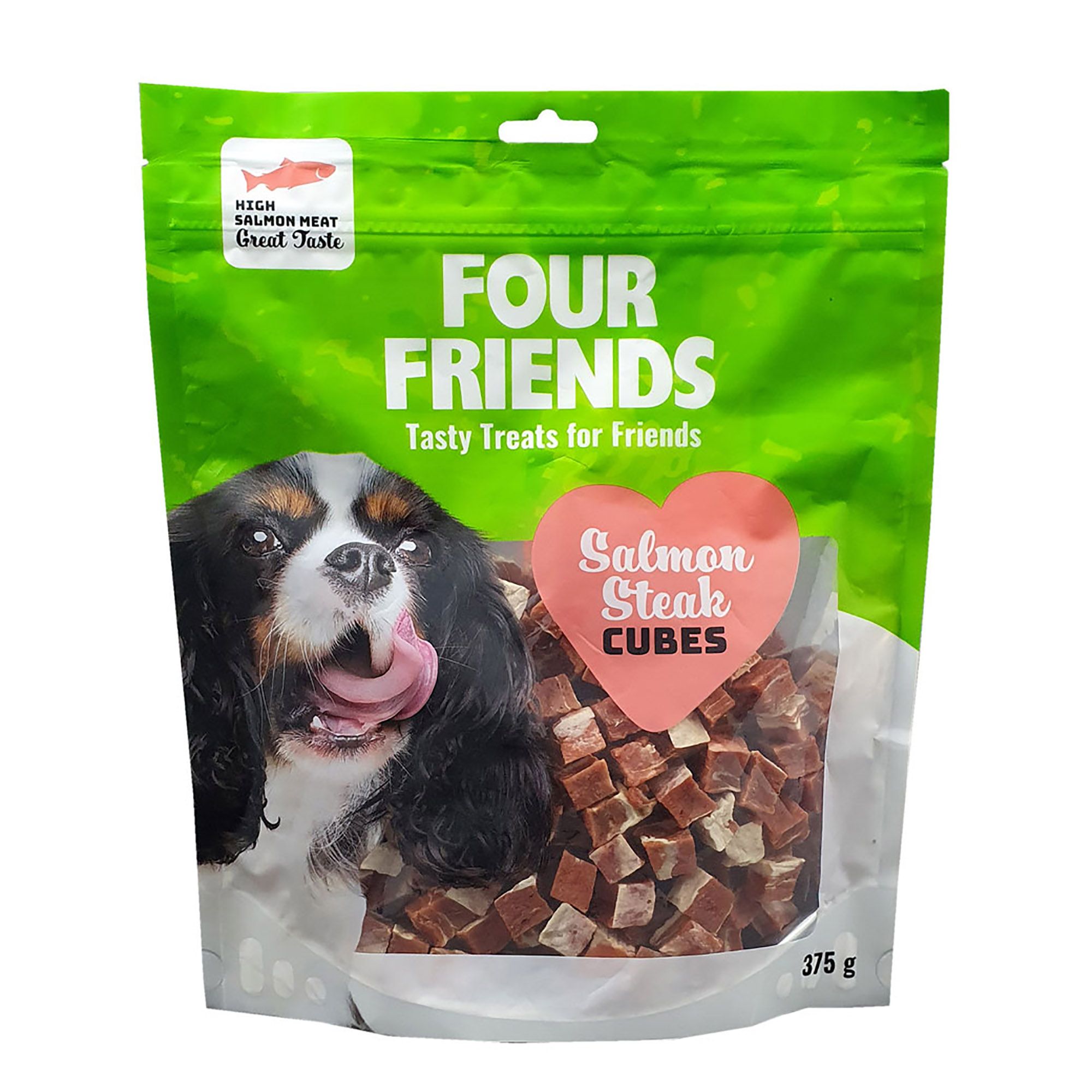 Four Friends Salmon Steak Cubes hundgodis