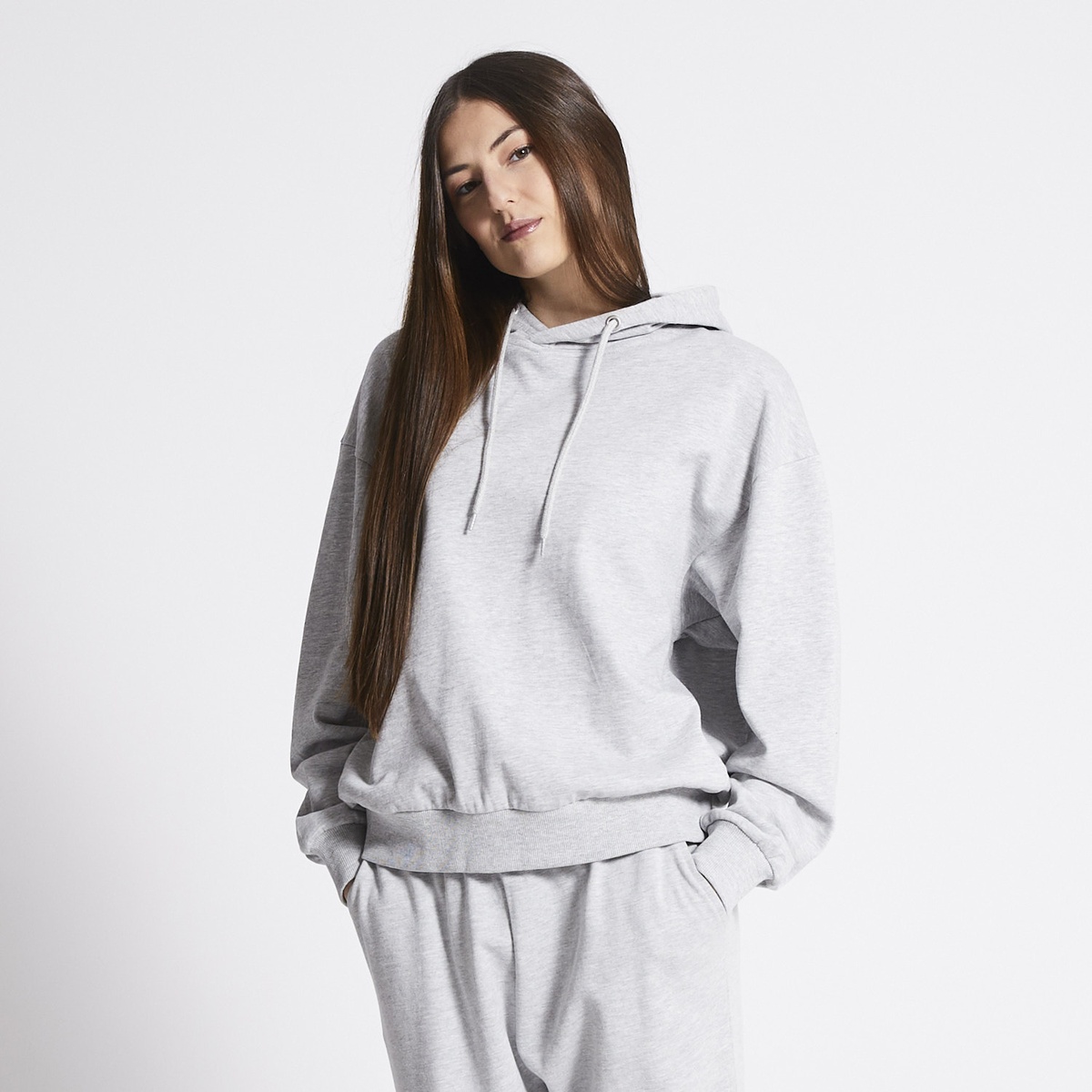 Hoodie Grey Melange