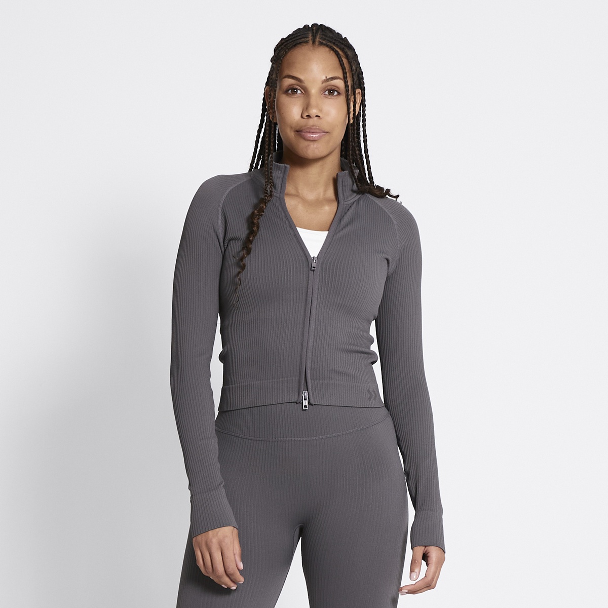 Rib zip jacket