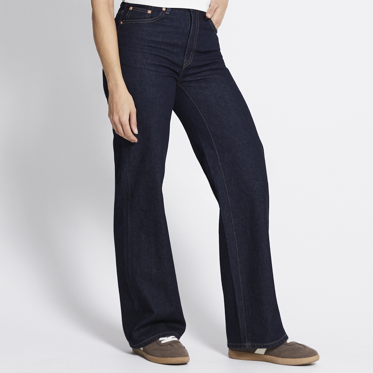 High waist wide jeans