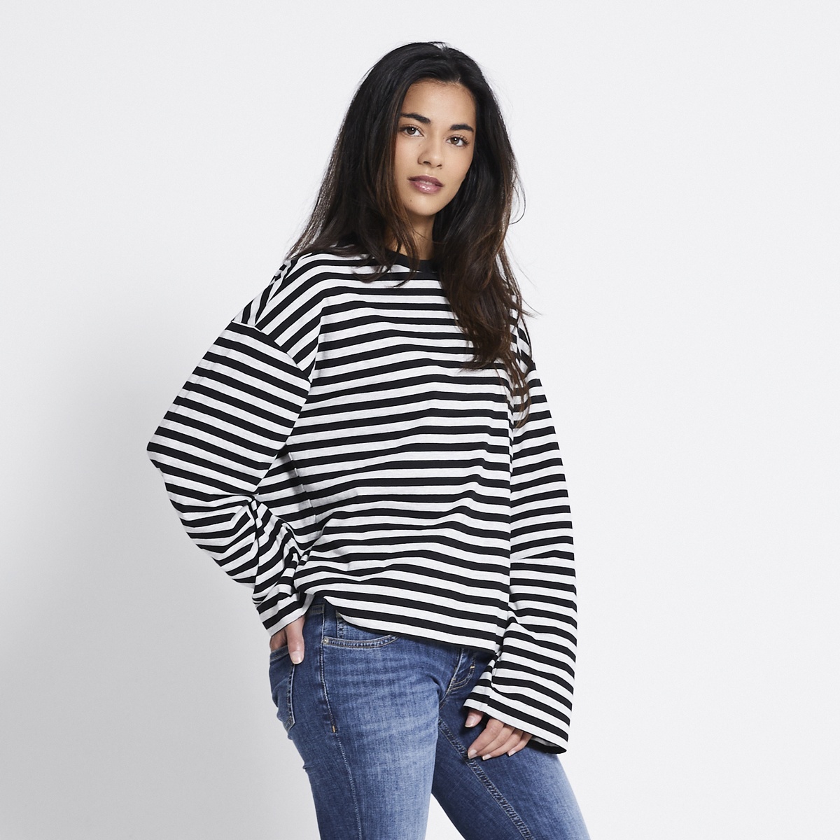 Striped long sleeve tee