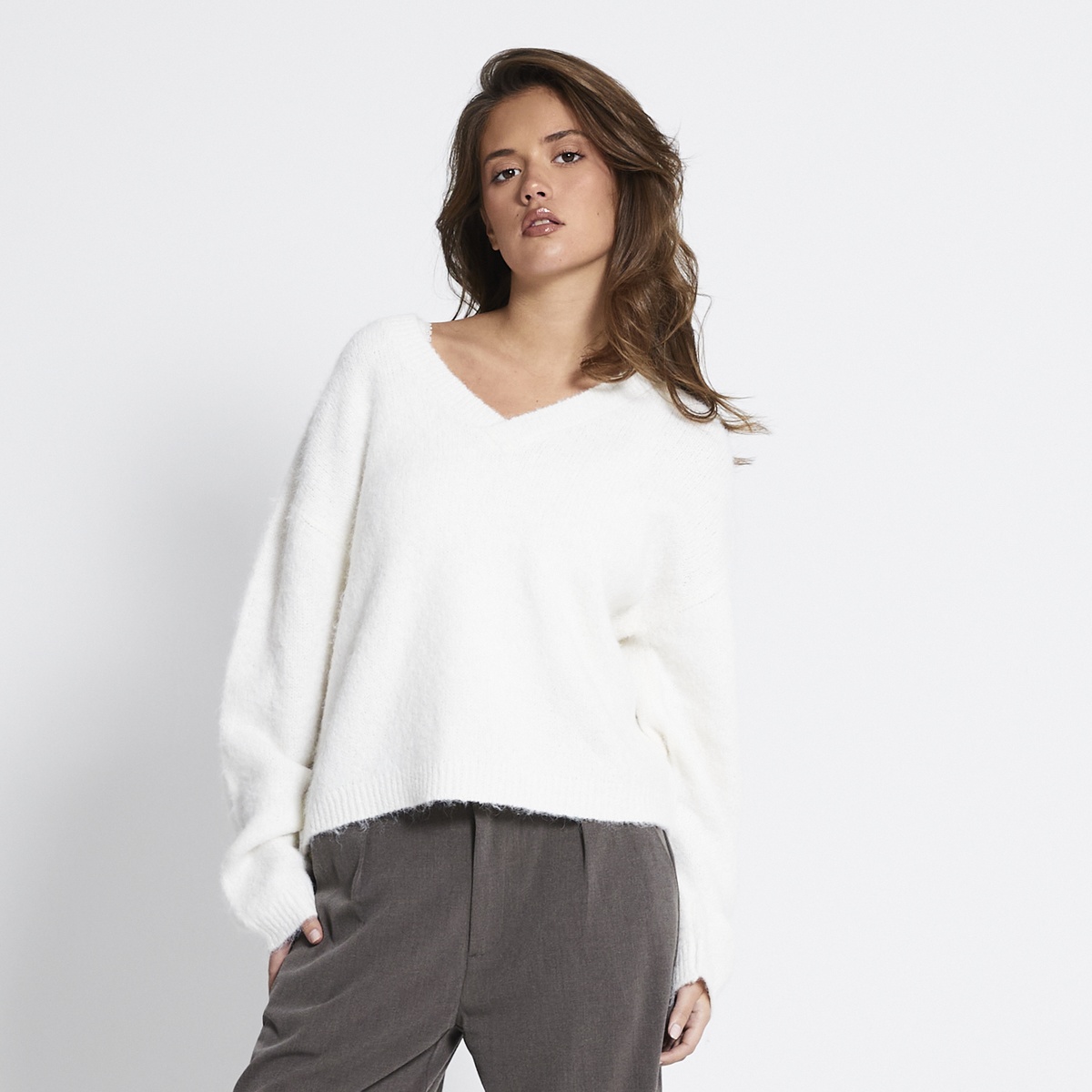 Knit v-neck sweater