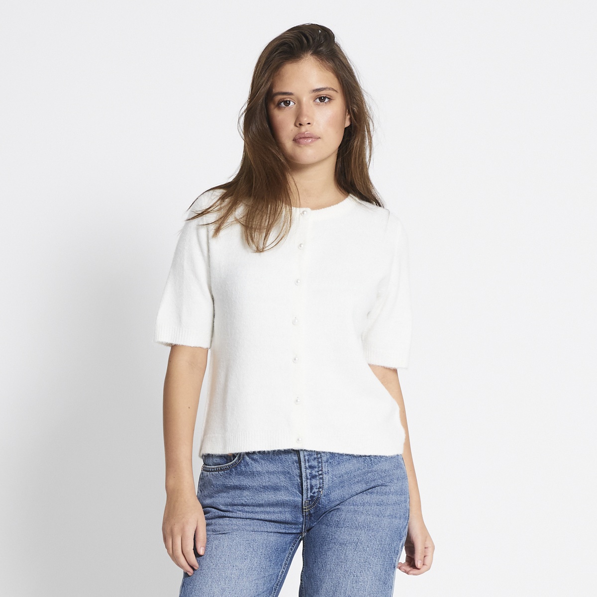 Knit Short Sleeve Cardigan Melina