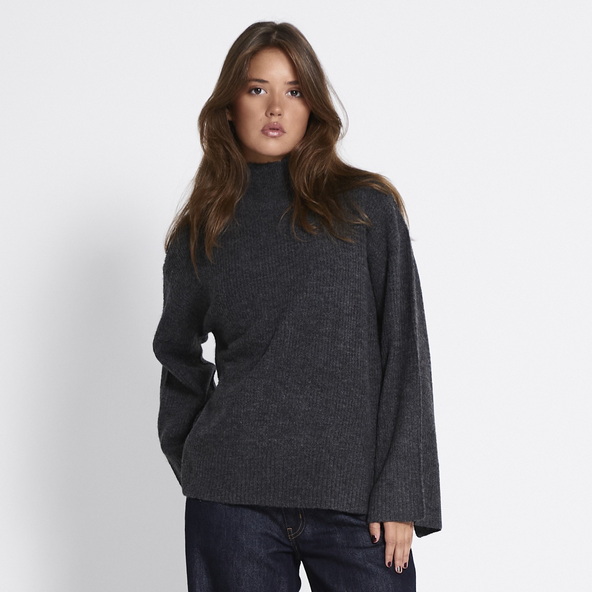 Rib knit sweater