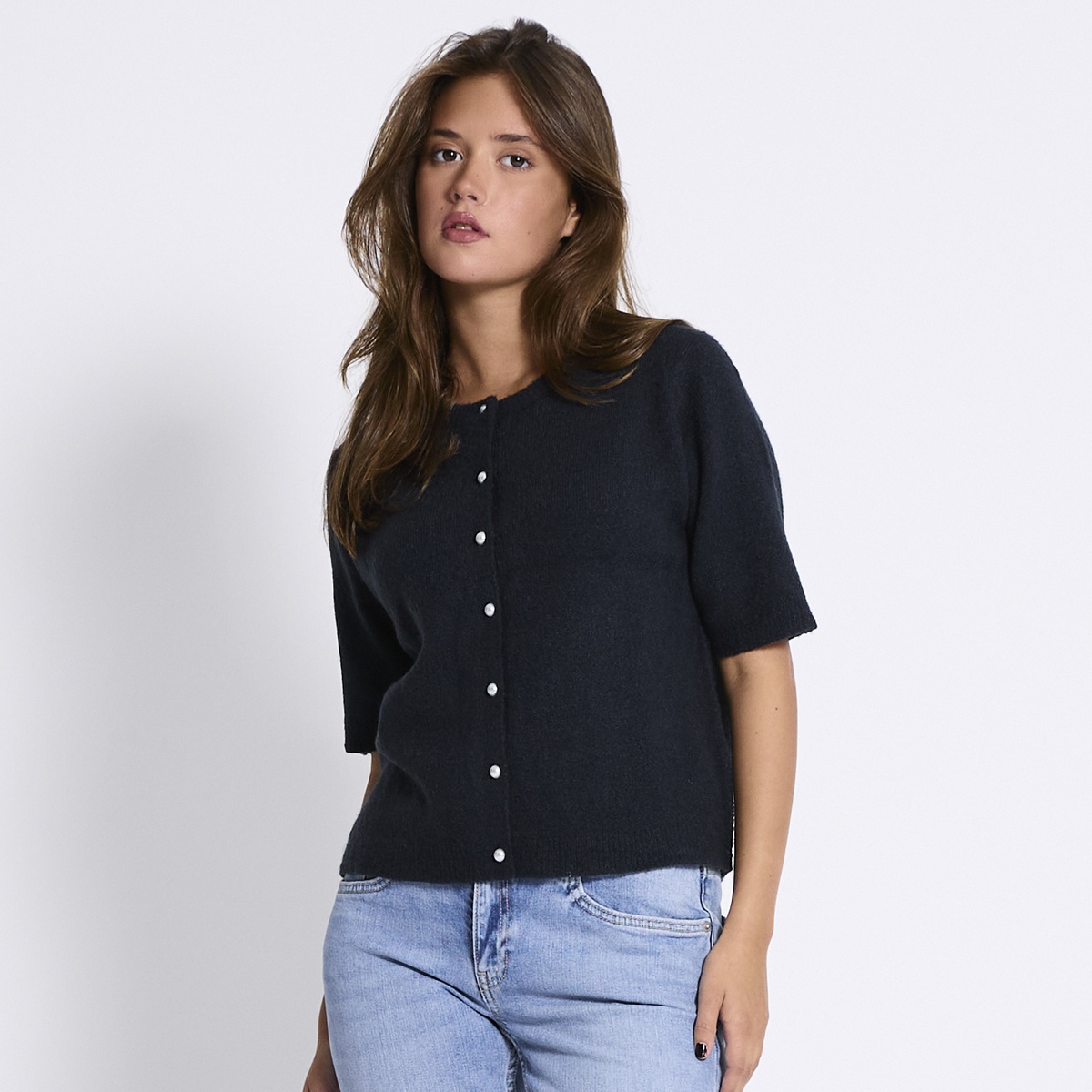 Knit short sleeve cardigan Melina