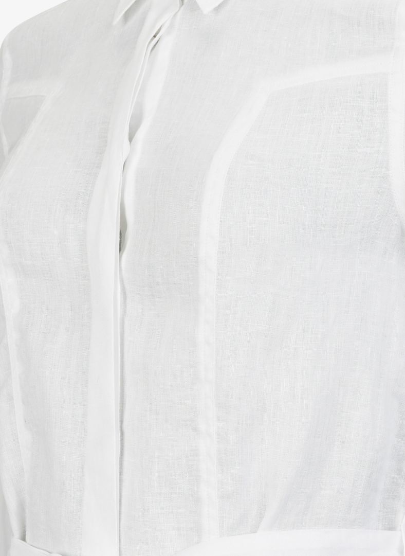 W Linen Flare Long Shirt W Linen Flare Long Shirt