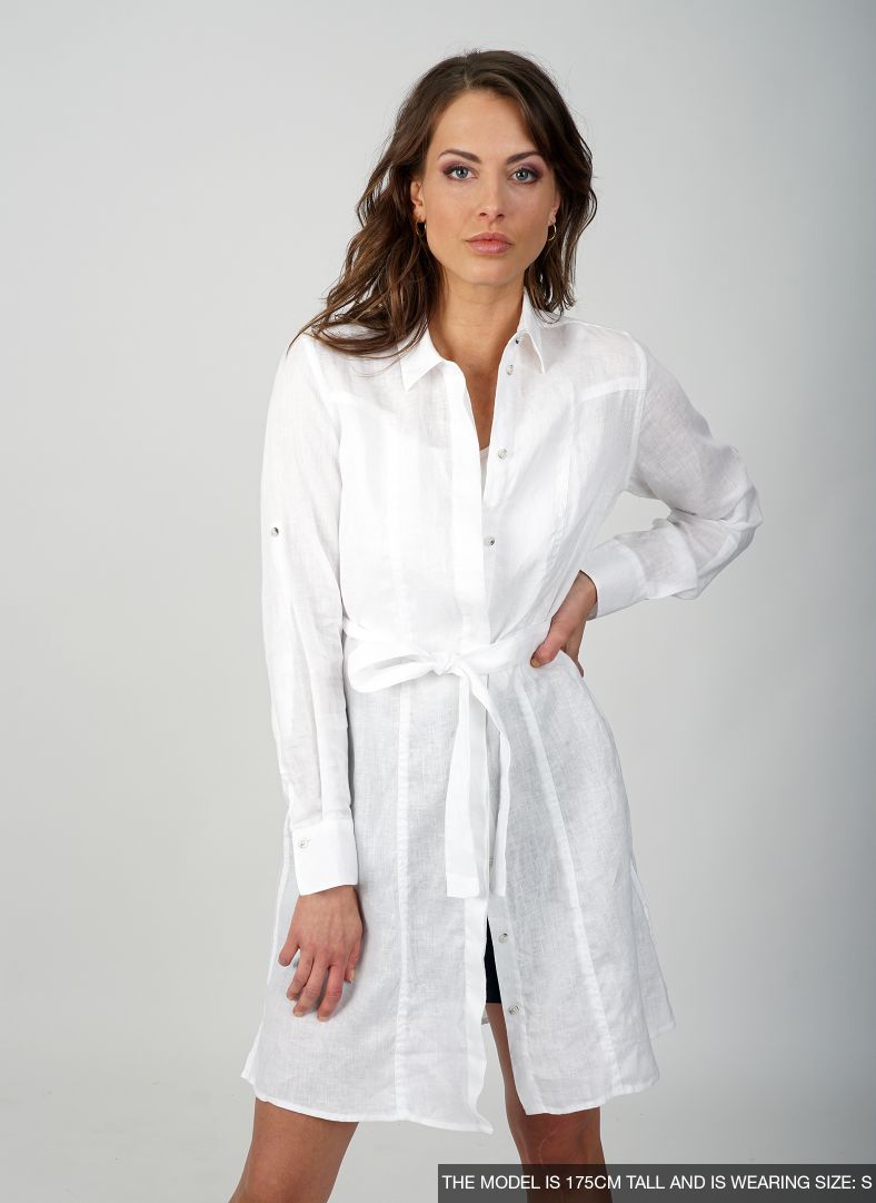 W Linen Flare Long Shirt W Linen Flare Long Shirt