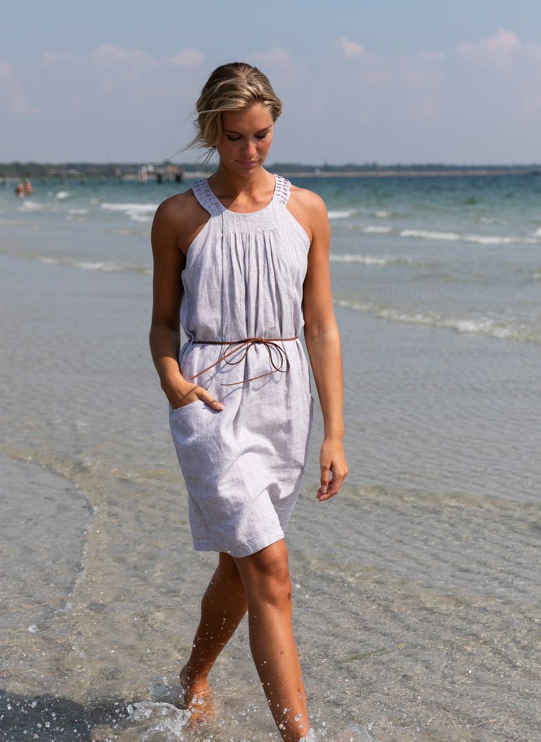 W Linen Pleated Dress W Linen Pleated Dress