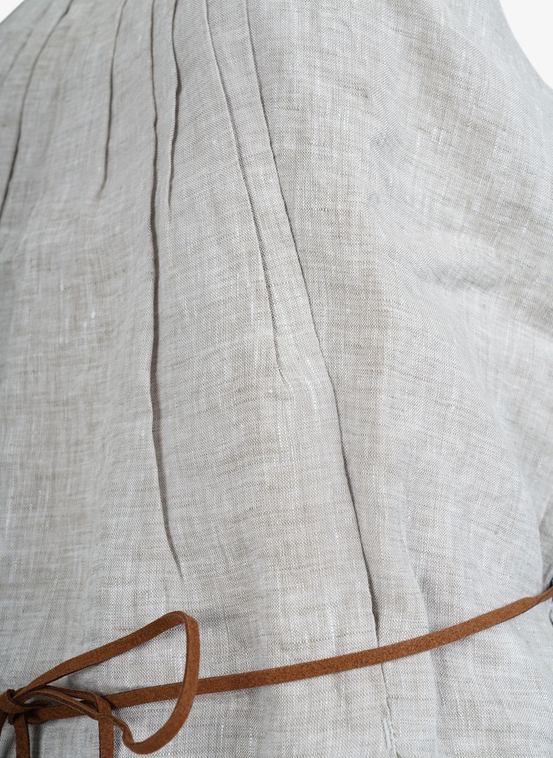 W Linen Pleated Dress W Linen Pleated Dress