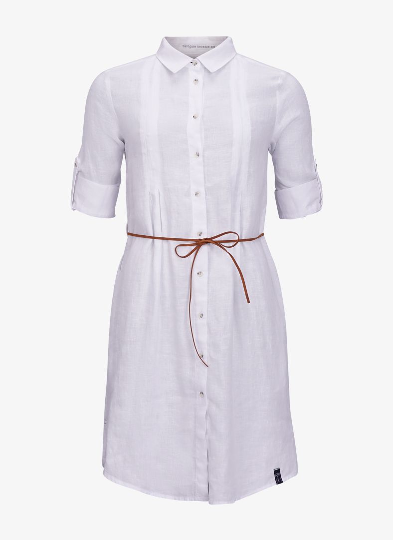 W Linen Pleat Shirt Dress W Linen Pleat Shirt Dress