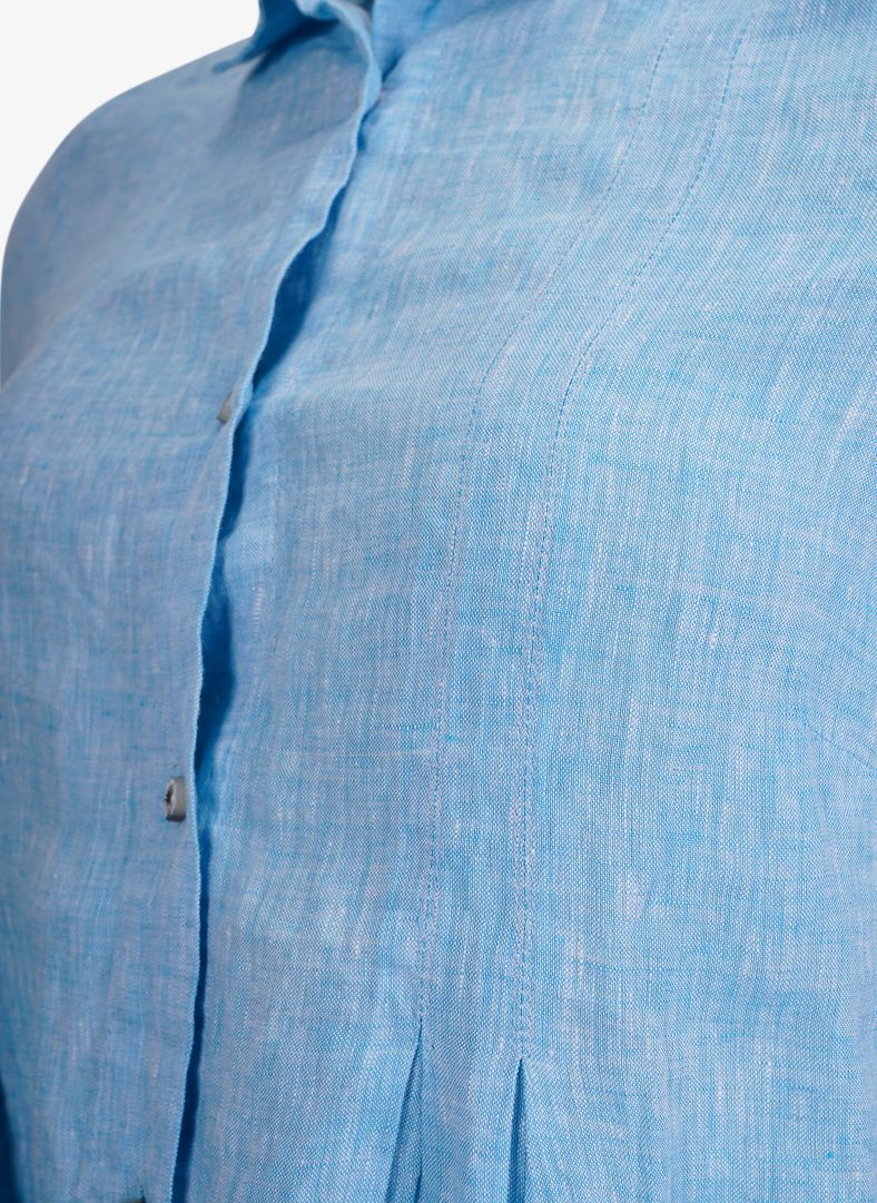 W Linen Pleat Shirt Dress W Linen Pleat Shirt Dress