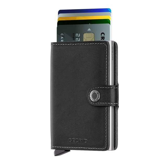 Secrid liten plånbok i skinn och metall